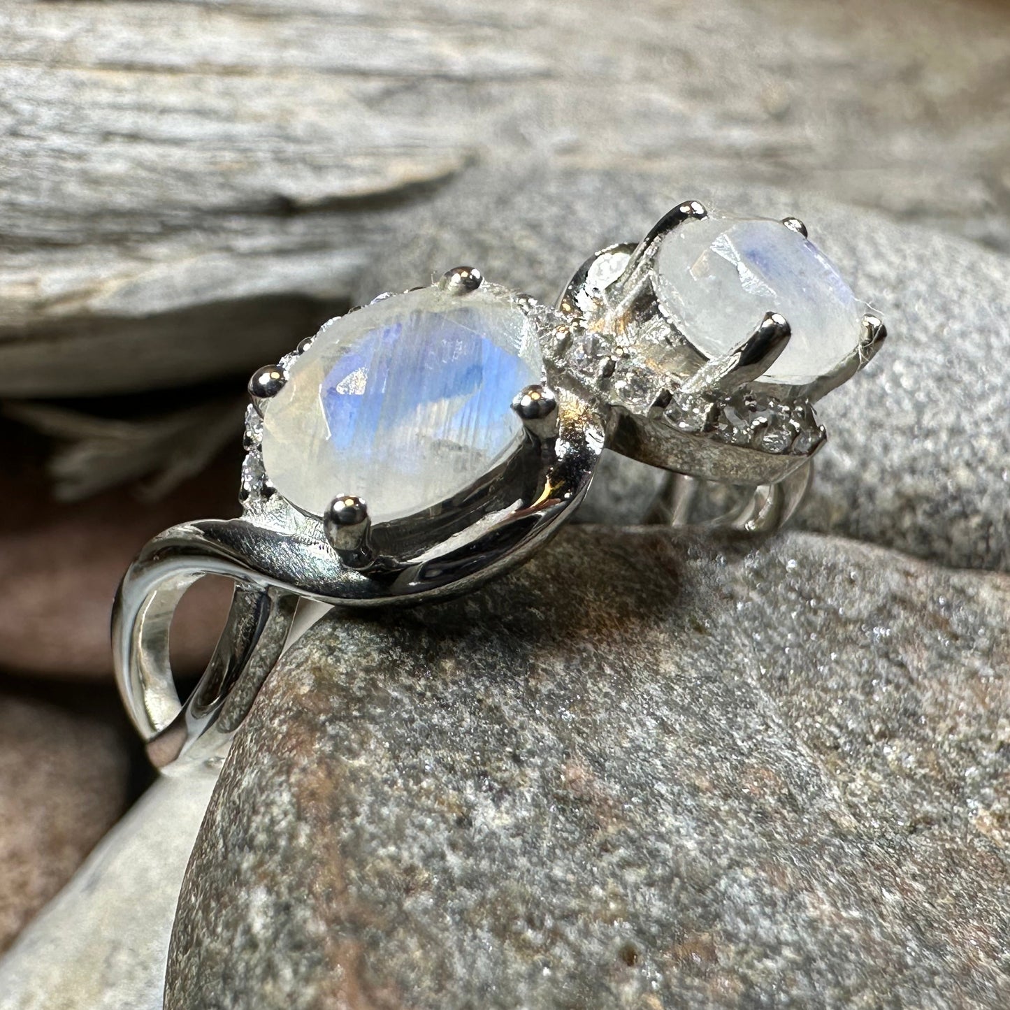 Moonstone Infinity Promise Ring — view 9