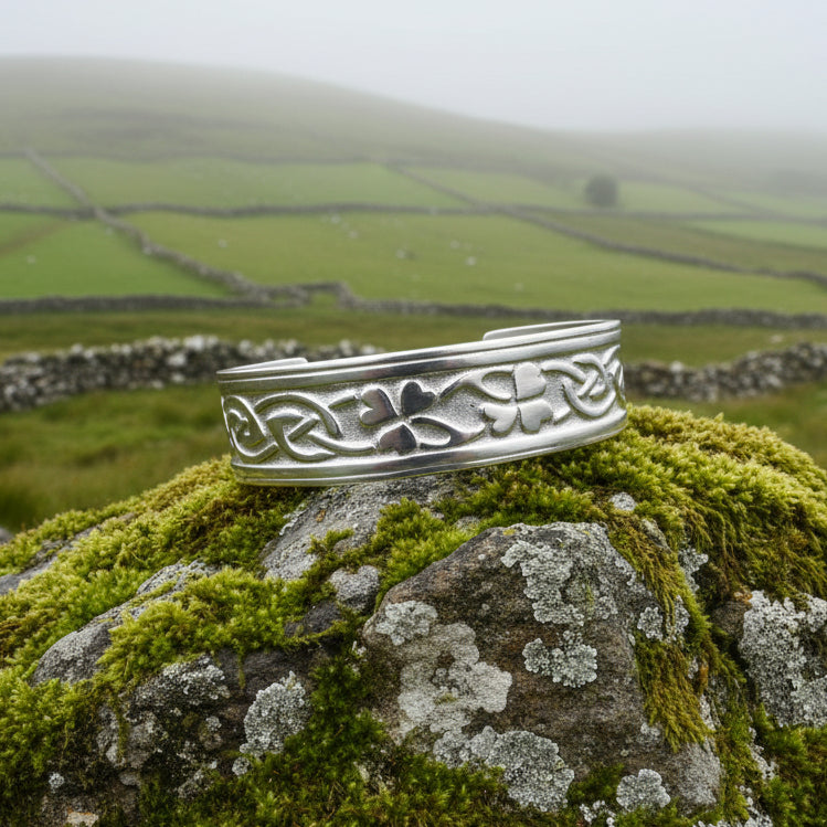 Irish Shamrock Cuff Bracelet — view 5