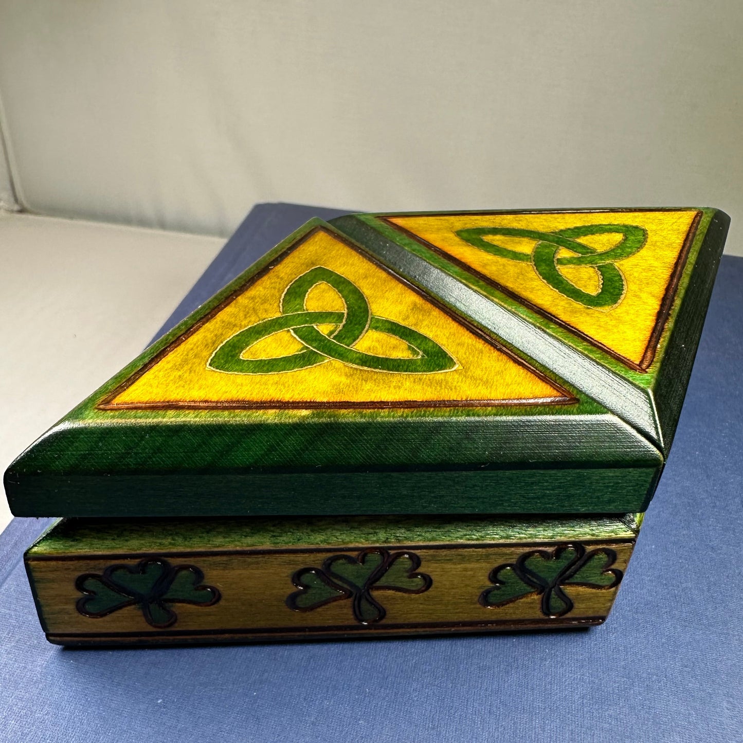 Celtic Double Trinity Knot Keepsake Box - Handmade Wooden Box