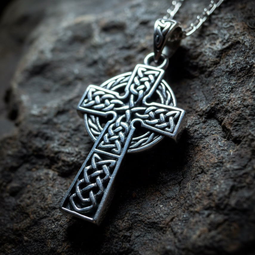 Chay Celtic Cross Necklace in Sterling Silver