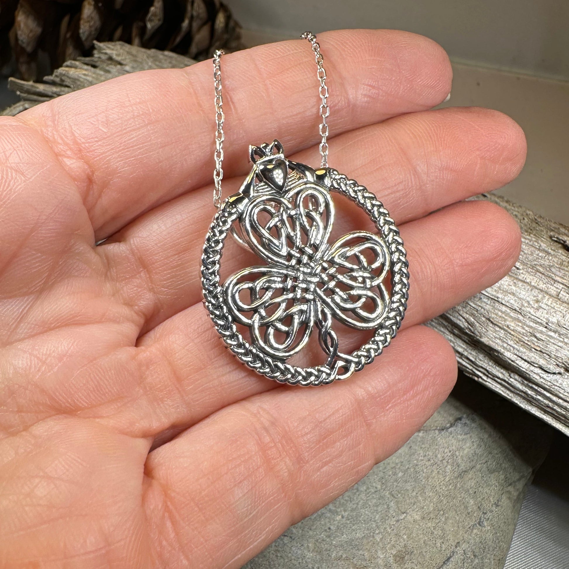 Sylvania Irish Shamrock Claddagh Necklace — view 5