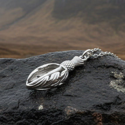 Gael Scottish Thistle Necklace in Sterling Silver
