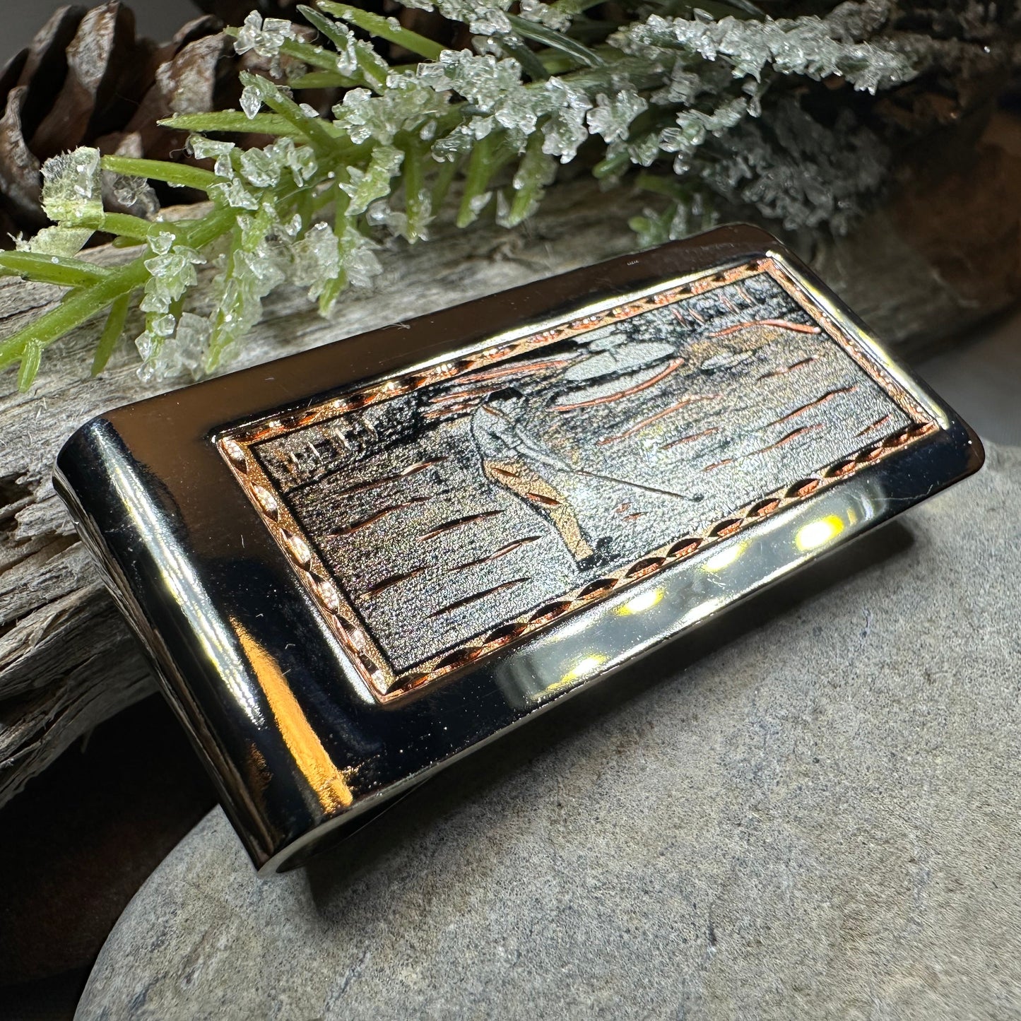 Golfer Copper Money Clip