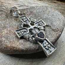 Load image into Gallery viewer, Irish Love Shamrock Claddagh Cross Necklace
