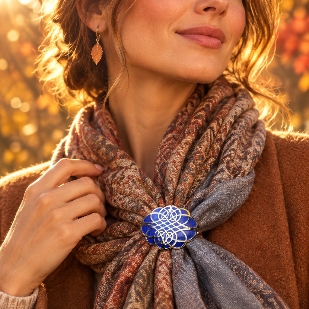 Enamel Endless Celtic Knot Scarf Ring