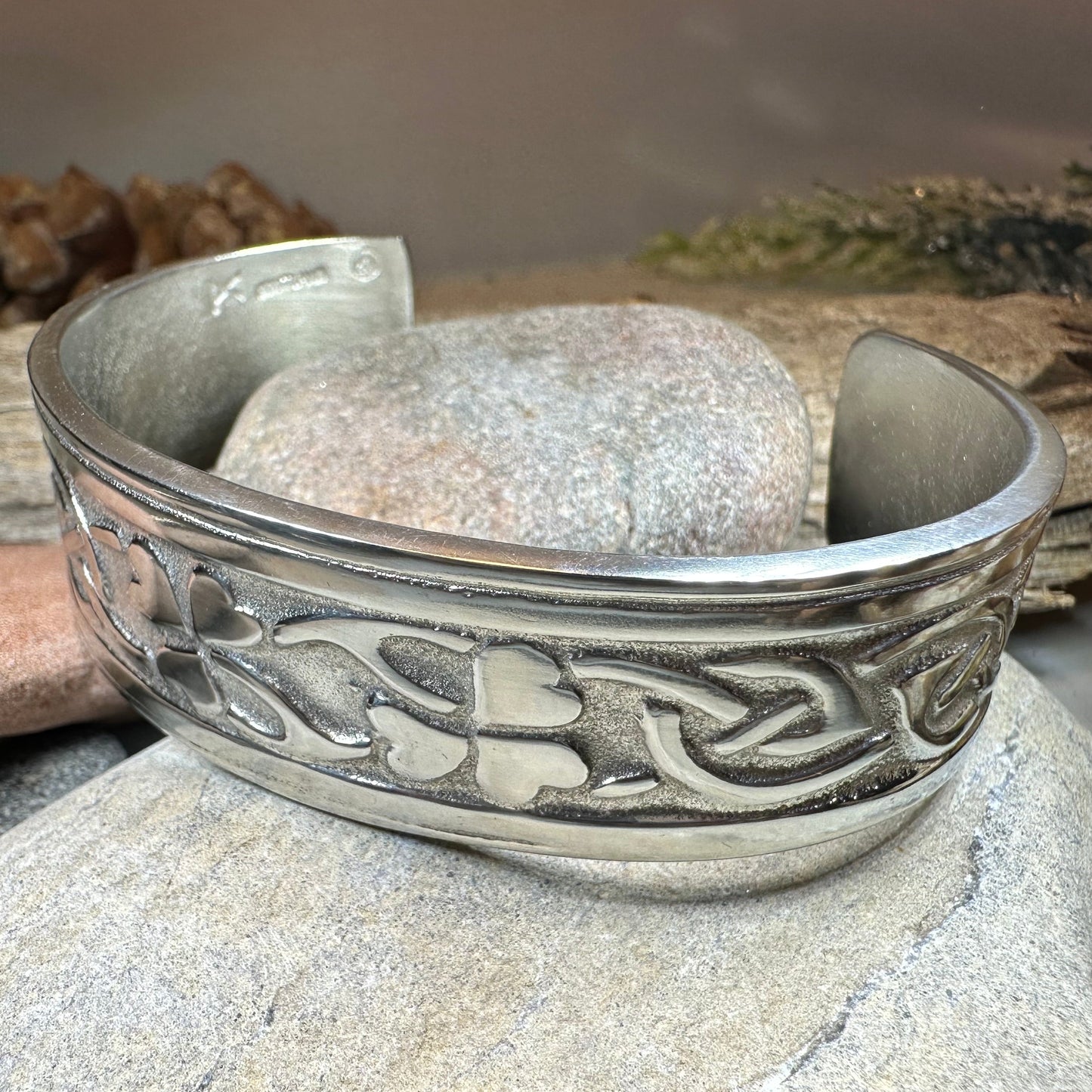 Irish Shamrock Cuff Bracelet — view 4