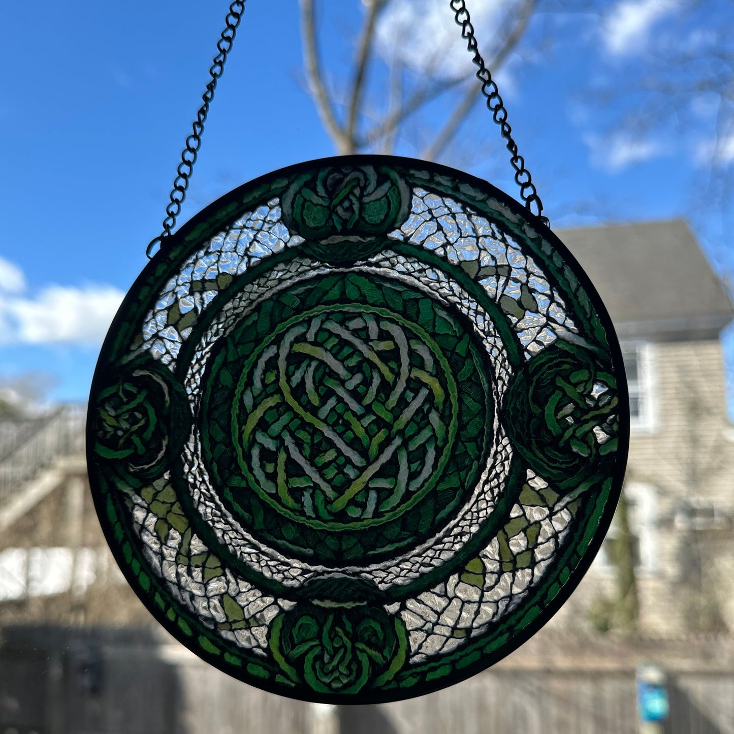 Emerald Green Celtic Knot Suncatcher — view 10