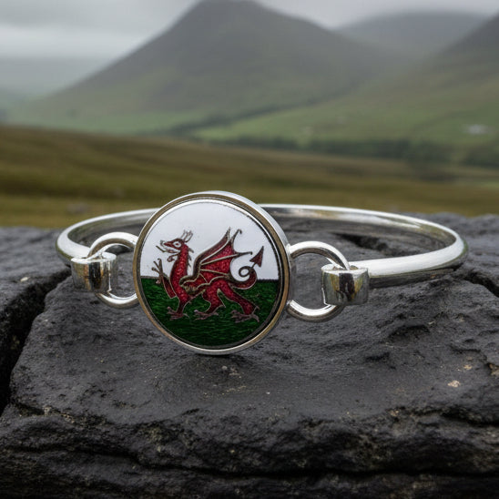 Enamel Celtic Welsh Dragon Bracelet for Women