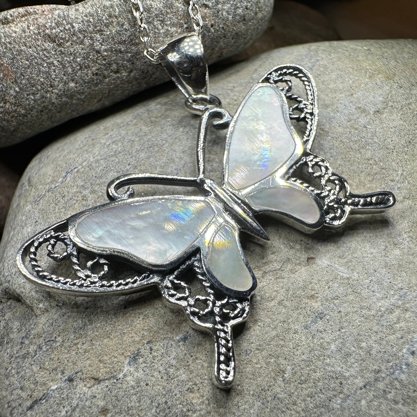 Adeliza Butterfly Necklace in Sterling Silver
