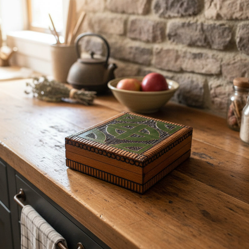 Celtic Cross Keepsake Box - Handmade Wooden Box