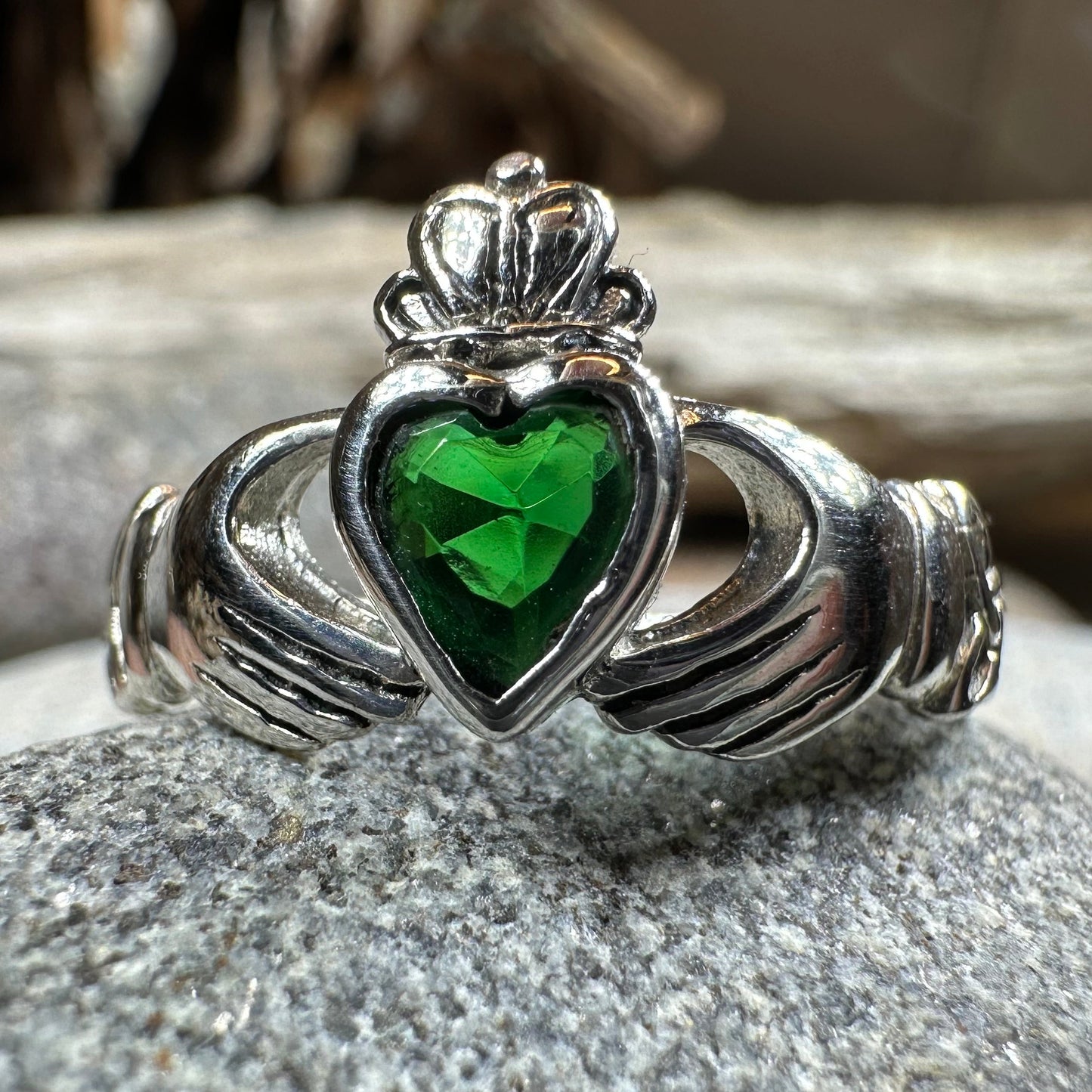Irish Claddagh Trinity Knot Ring in Sterling Silver — view 8