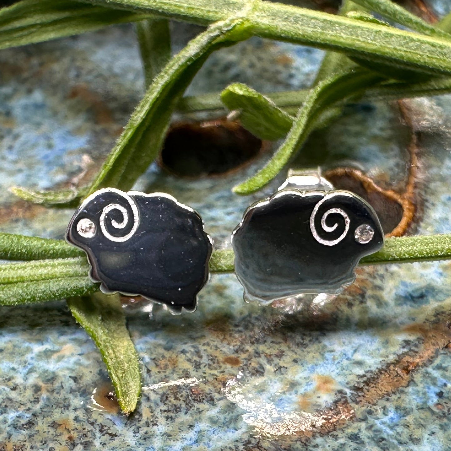 Dorset Sheep Post Earrings in Sterling Silver