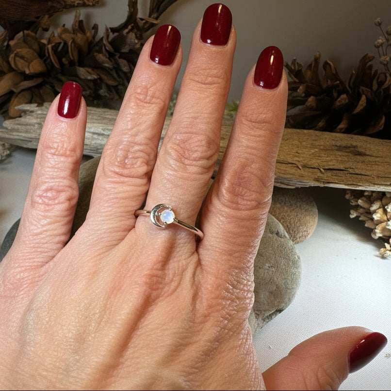 Ophelia Crescent Moon Ring — view 6