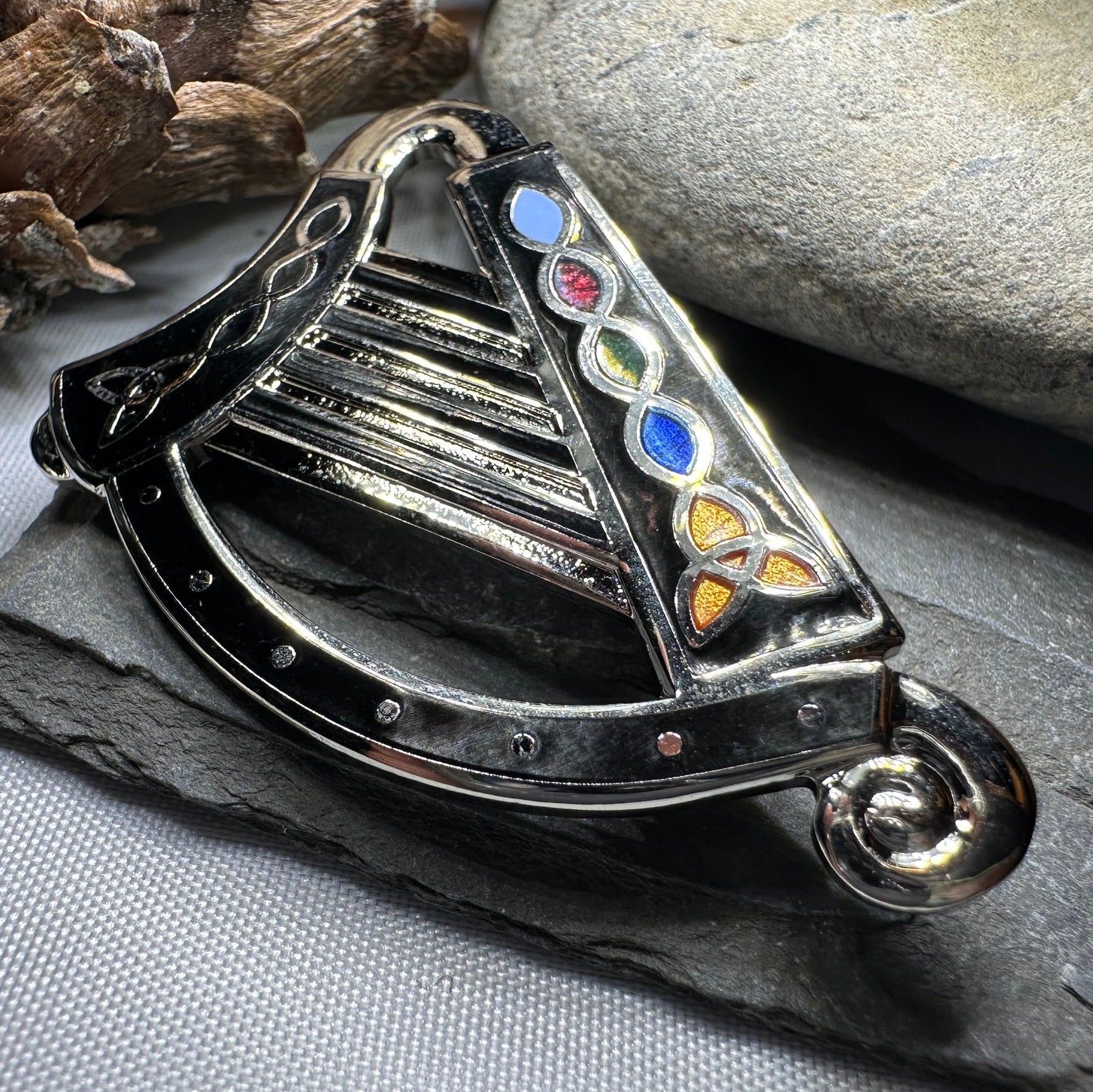 Celtic Harp Brooch - Irish Jewelry