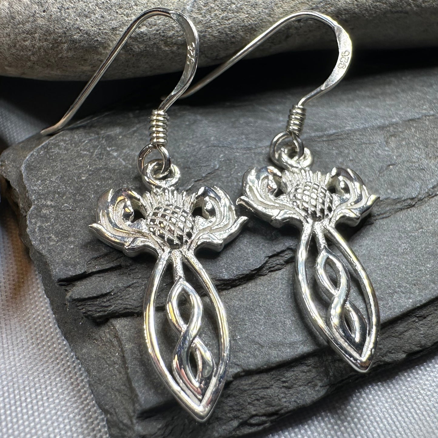 Branka Scottish Thistle Earrings in Sterling Silver — view 8