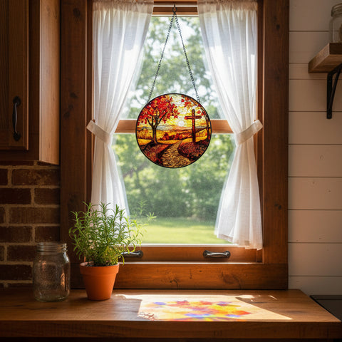 Load image into Gallery viewer, Autumn Cross Suncatcher
