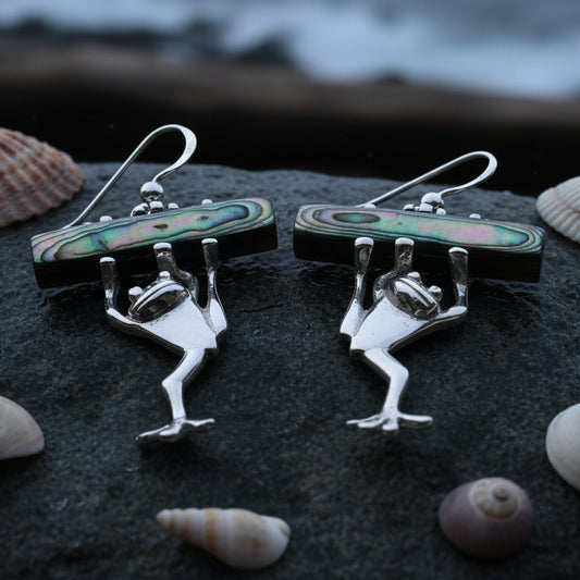 Abalone Frog Earrings — view 6