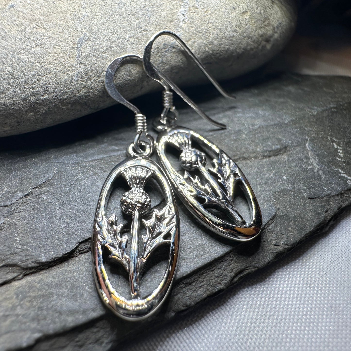 Wildwood Scottish Thistle Earrings in Sterling Silver