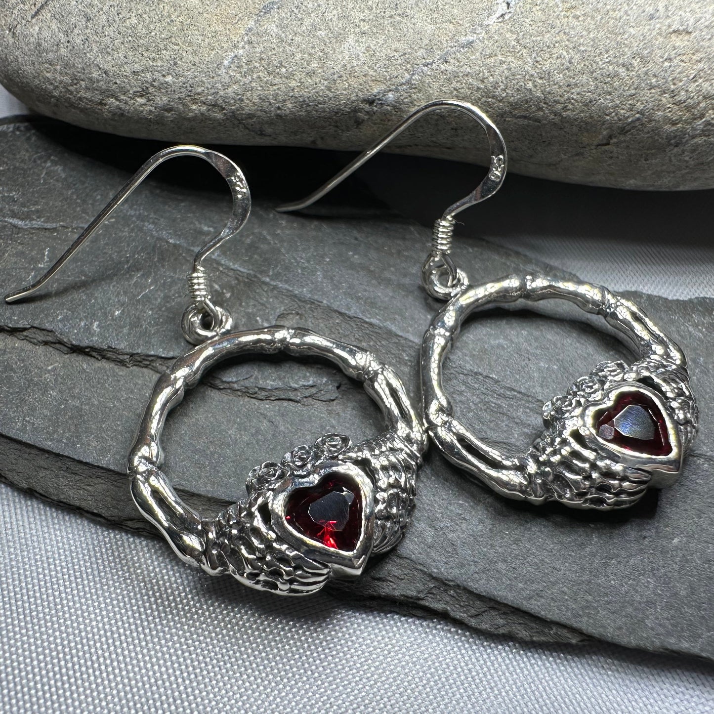 Gothic Claddagh Earrings — view 3