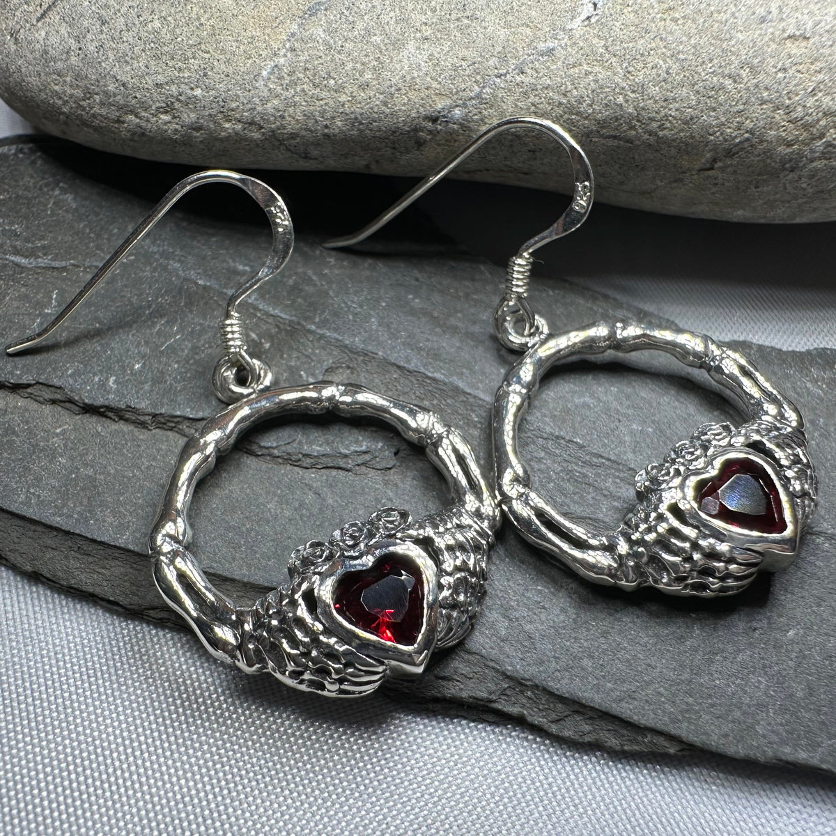 Gothic Claddagh Earrings — view 3
