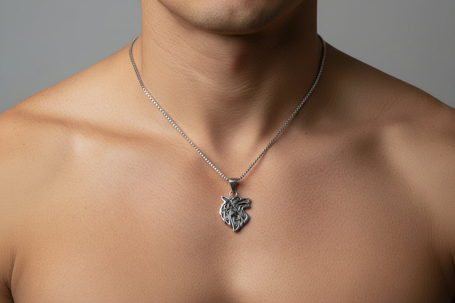 Ian Celtic Wolf Necklace