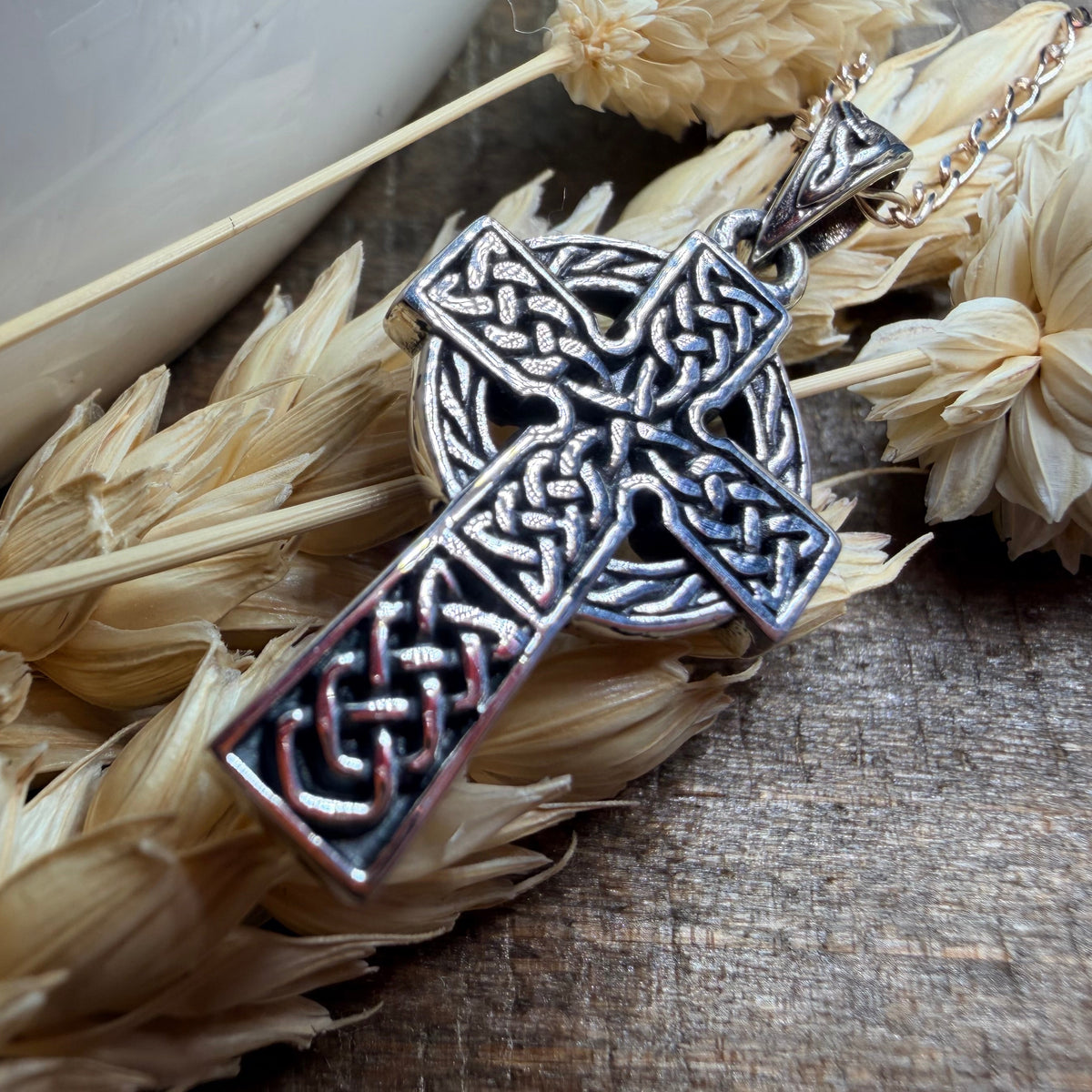 Chay Celtic Cross Necklace in Sterling Silver