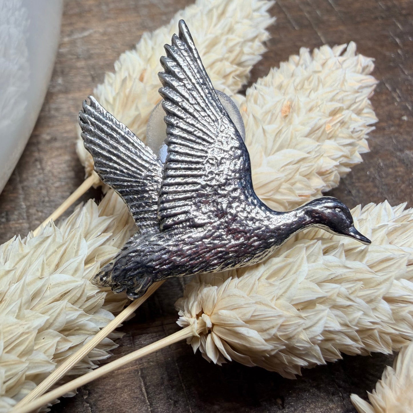 Pewter Duck Lapel Pin - Handmade in Scotland