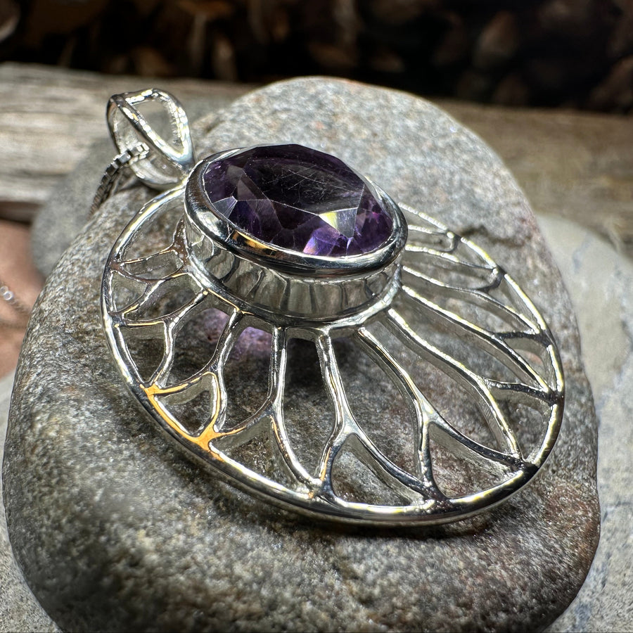 Amethyst Lotus Flower Necklace