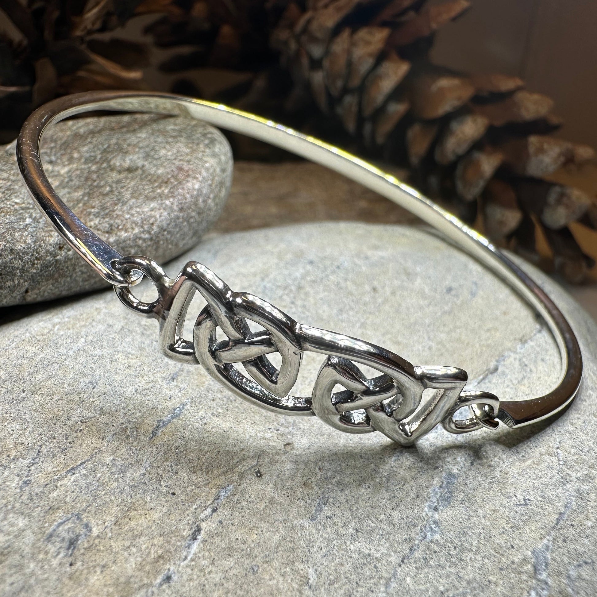 Celtic Love Knot Silver Bracelet in Sterling Silver — view 2
