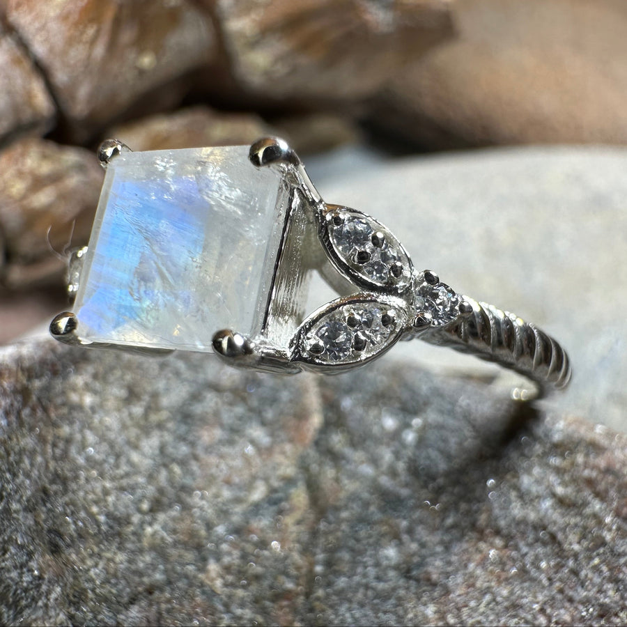 Blossom Frost Moonstone Ring
