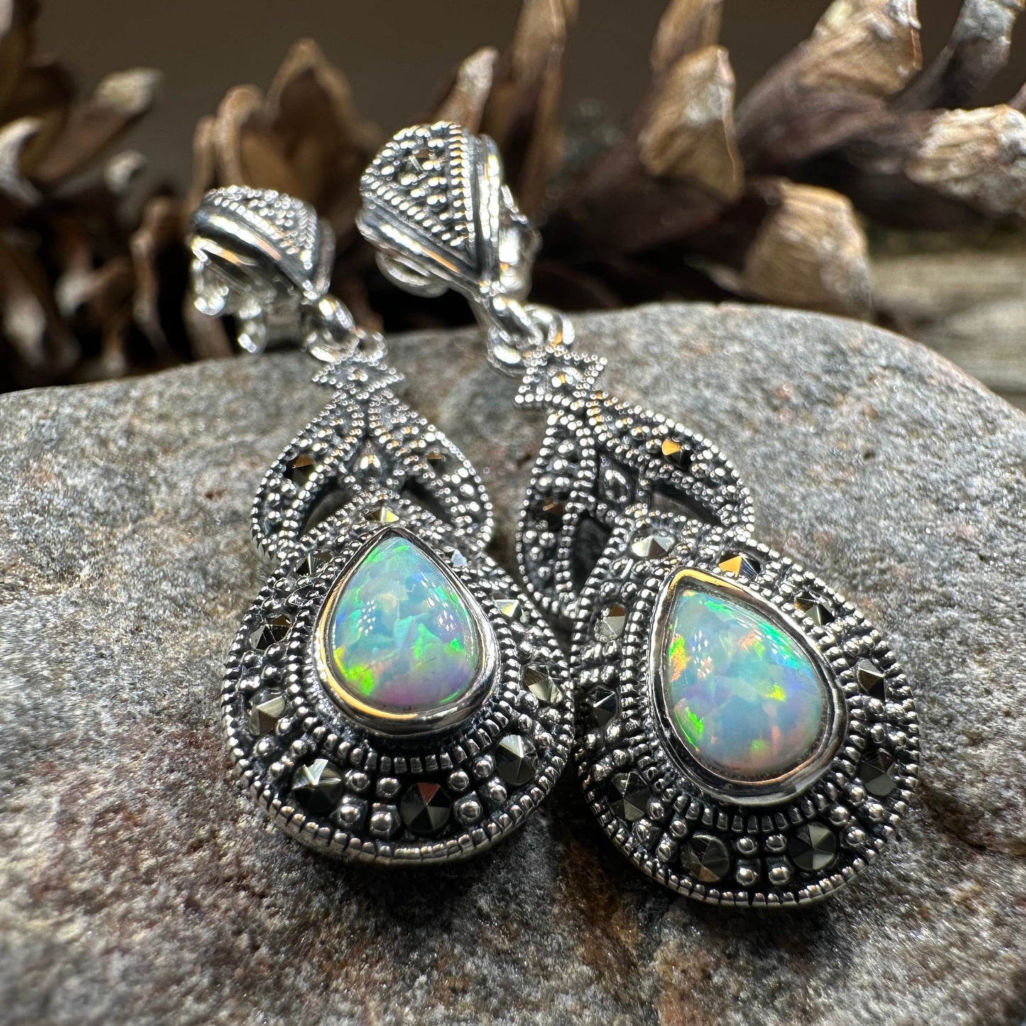 Celtic Twilight Opal Earrings — view 3