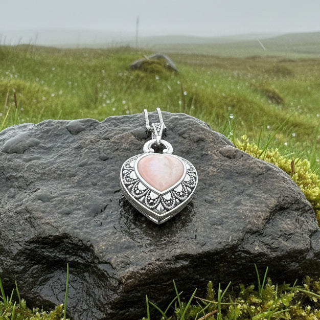 Locket Heart Marcasite Necklace in Sterling Silver — view 8