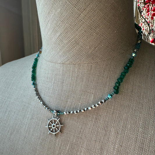 Calm Seas Ship's Wheel Necklace