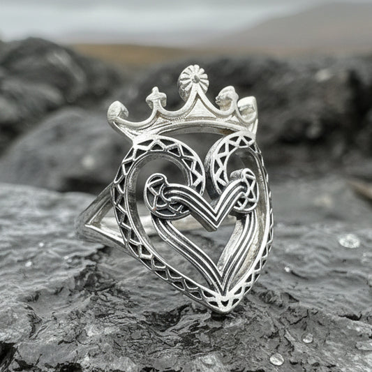 Lady of Skye Scottish Luckenbooth Ring in Sterling Silver