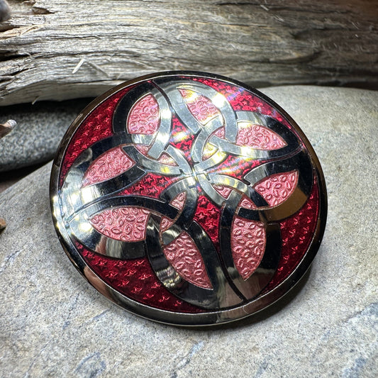 Trinity Knot Enamel Celtic Brooch