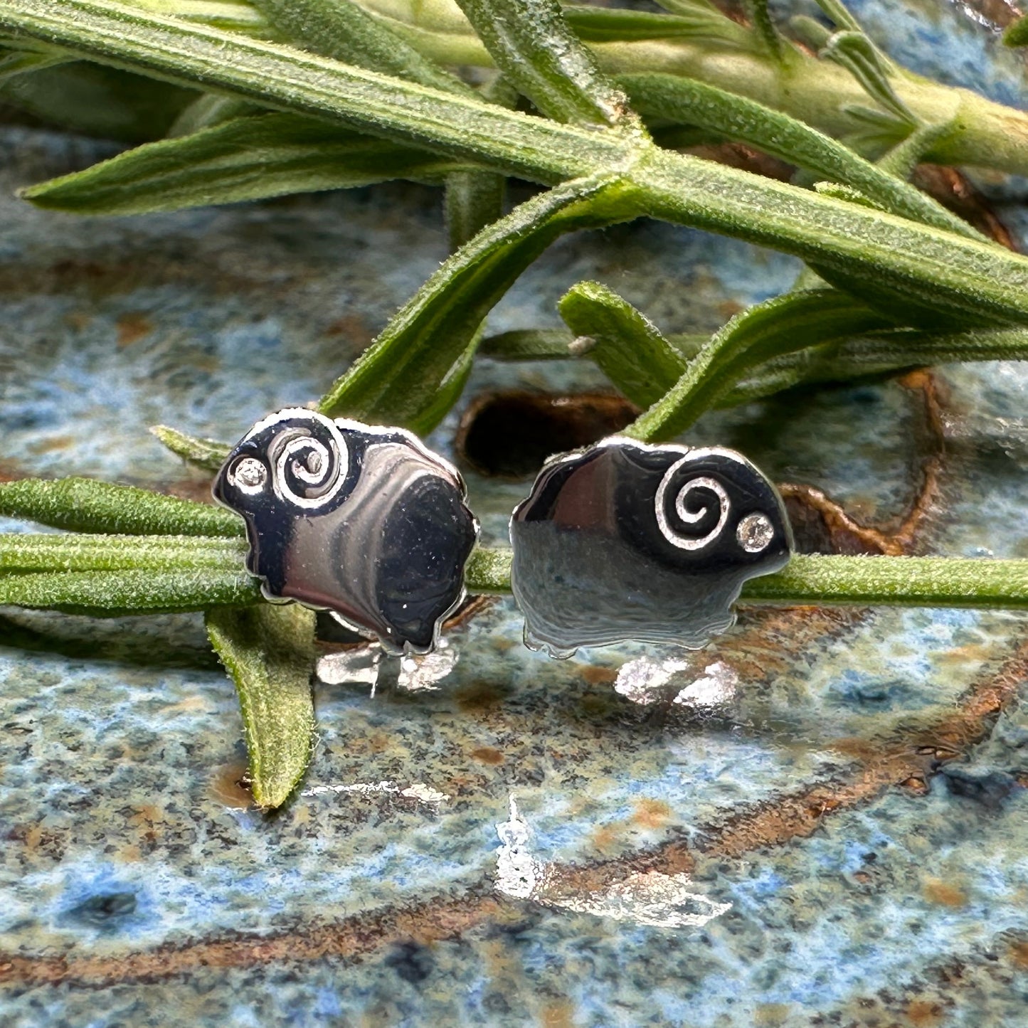 Dorset Sheep Post Earrings in Sterling Silver