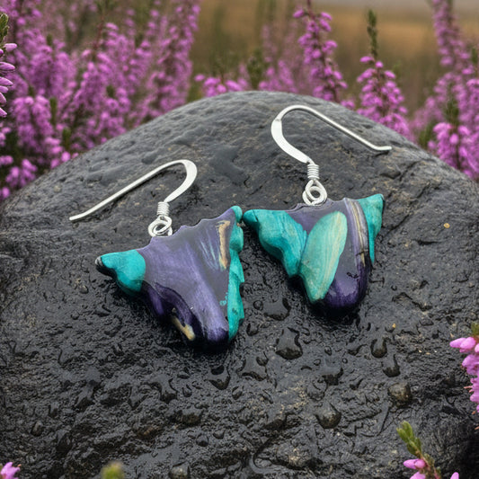 Heathergems Scottish Highland Cow Dangle Earrings - Handmade in Scotland
