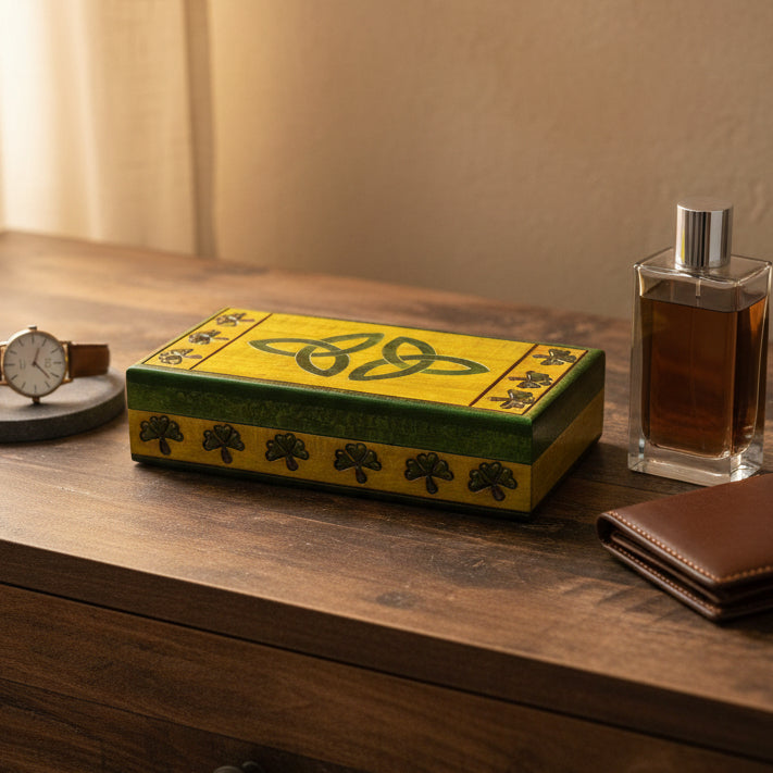Celtic Trinity Knot Keepsake Box - Handmade Wooden Box