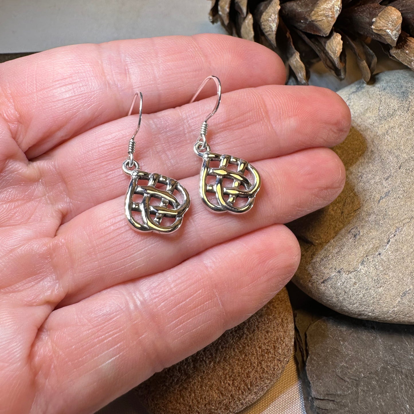Maeve Celtic Knot Earrings in Sterling Silver — view 5