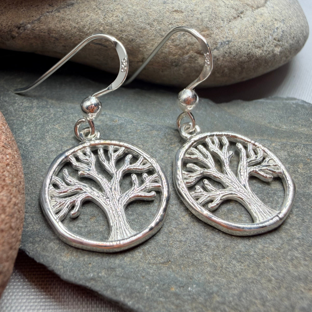 Traditional Tree of Life Earrings in Sterling Silver