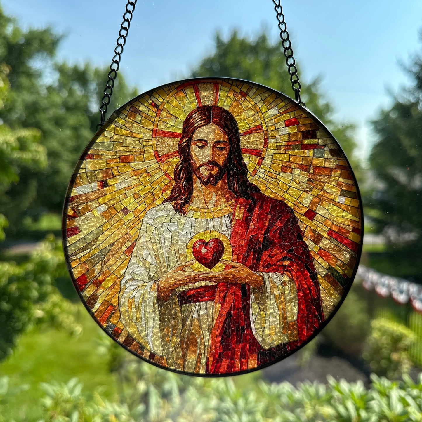 Sacred Heart Jesus Suncatcher