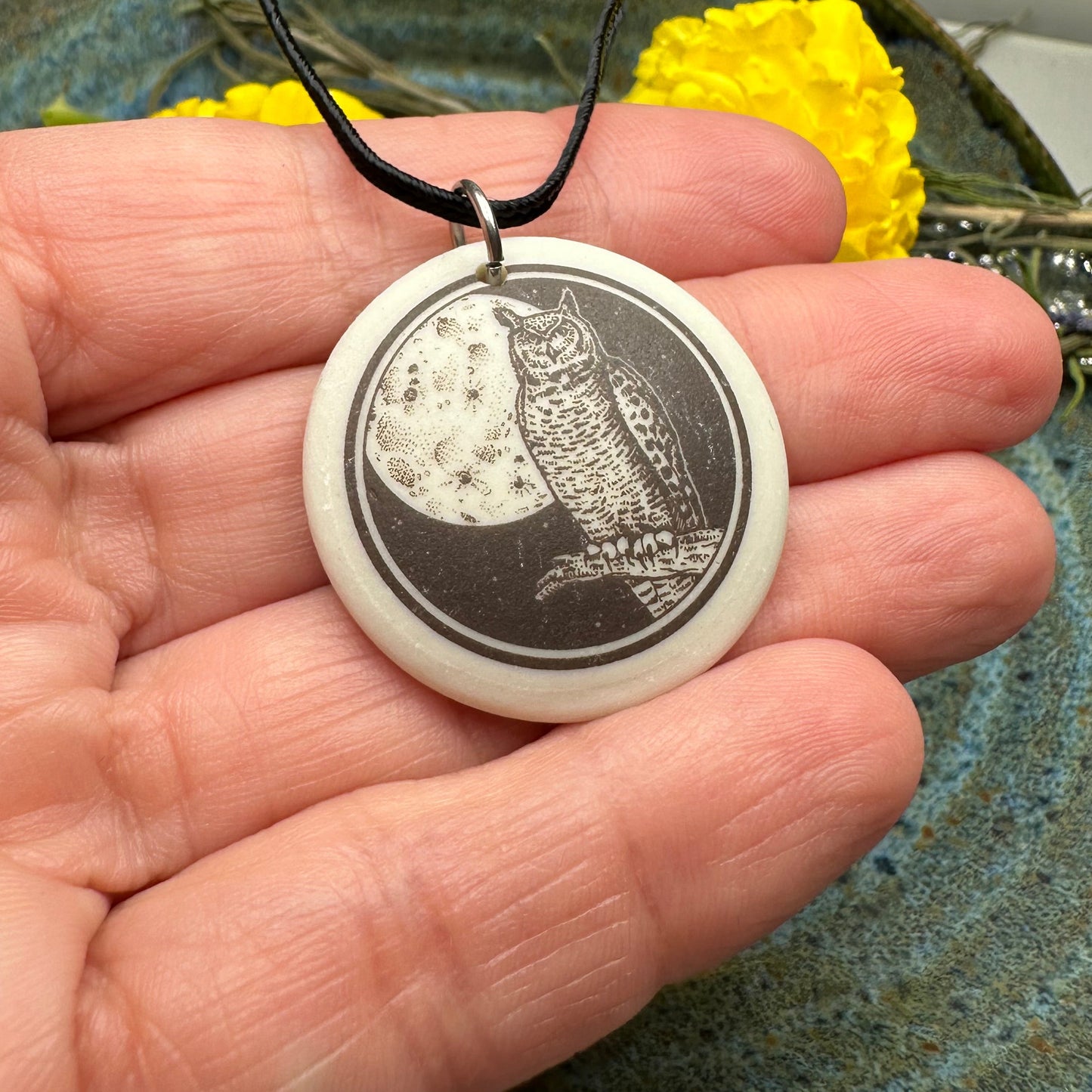 Artisan Great Horned Owl Necklace - Handmade in the U.S.A.