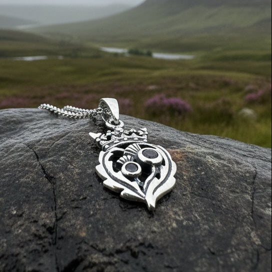 Petite Amethyst Scottish Luckenbooth Necklace — view 7