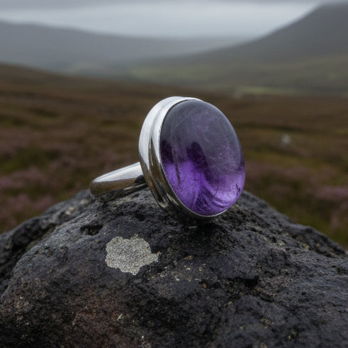 Dusky Dawn Amethyst Ring in Sterling Silver — view 10