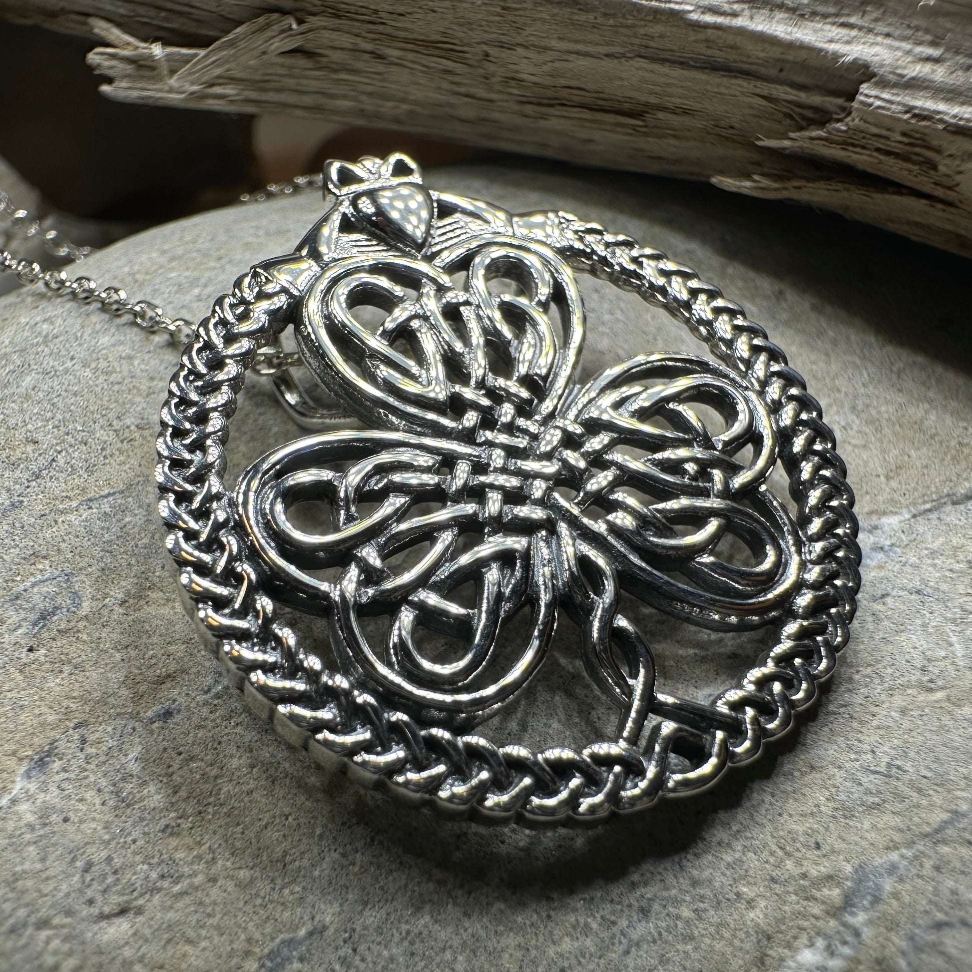 Sylvania Irish Shamrock Claddagh Necklace — view 10