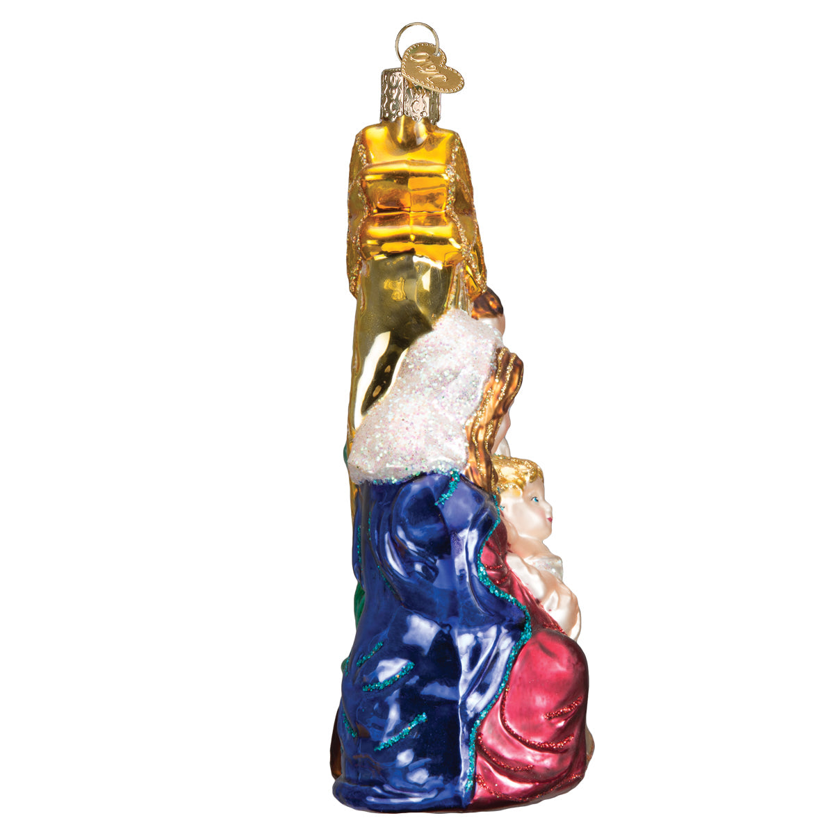 Holy Family With Star Christmas Ornament - Handblown Glass