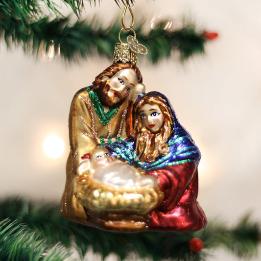 Holy Family Ornament - Handblown Glass
