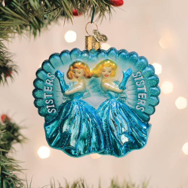 Sisters Sisters Ornament - Handblown Glass