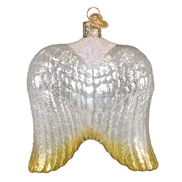 Sterling Angel Wings Ornament - Handblown Glass