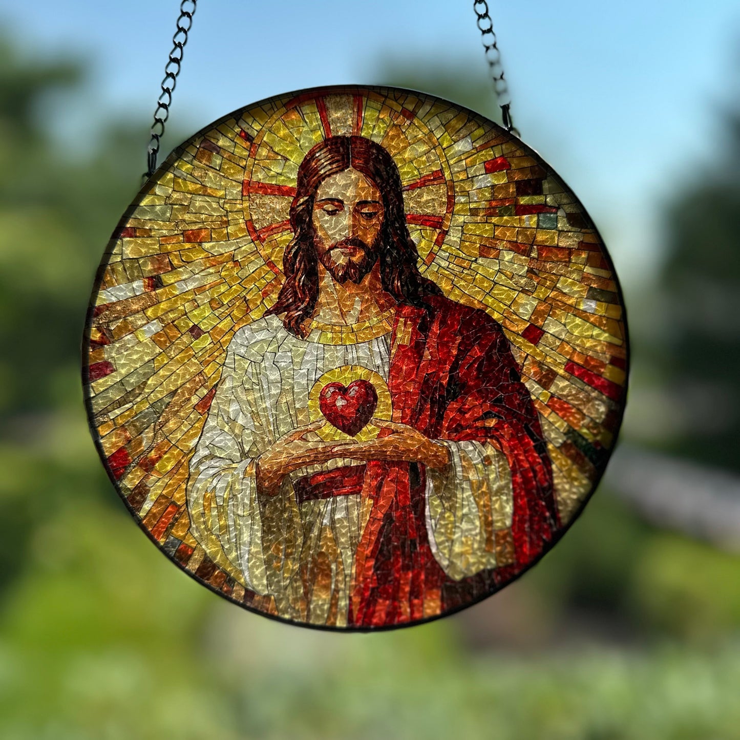 Sacred Heart Jesus Suncatcher